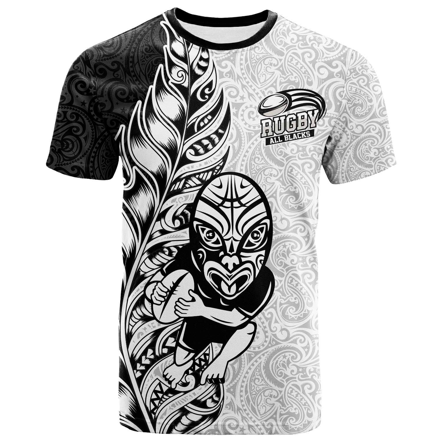 New Zealand Maori All Black Rugby T Shirt All Over Print