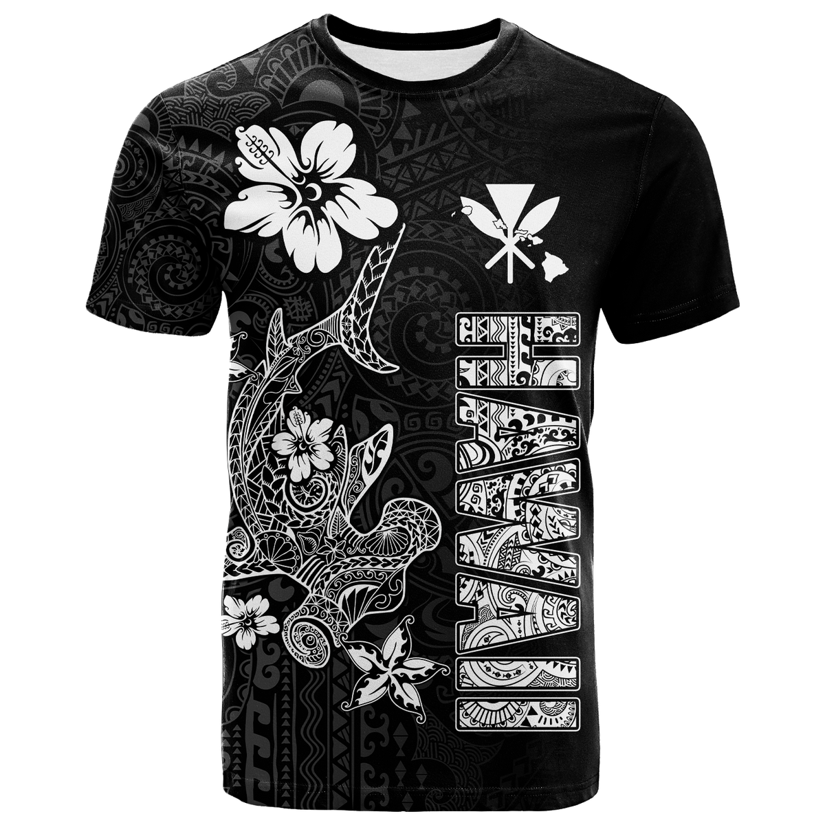 Hawaii Hammerhead Shark Hibiscus Hawaii Pattern T Shirt