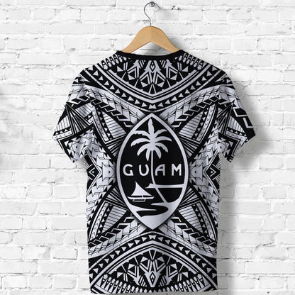 Guam Rugby T Shirt Polynesian Patterns White