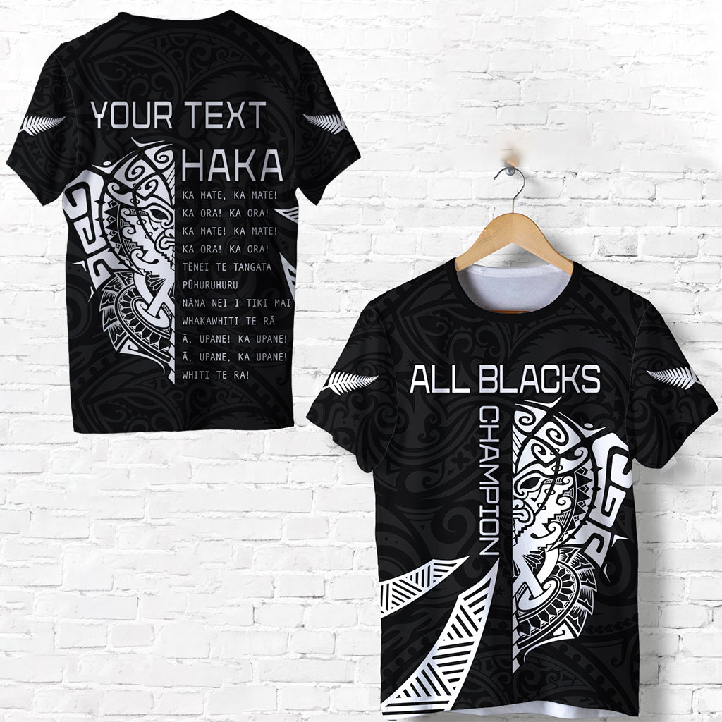 Custom Personalised New Zealand Rugby T Shirt Haka All Black Mix Ta Moko