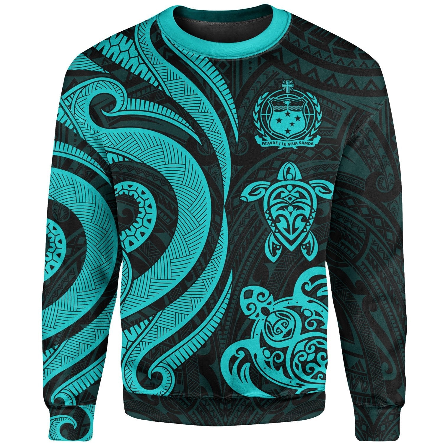 Samoa Sweater Turquoise Tentacle Turtle