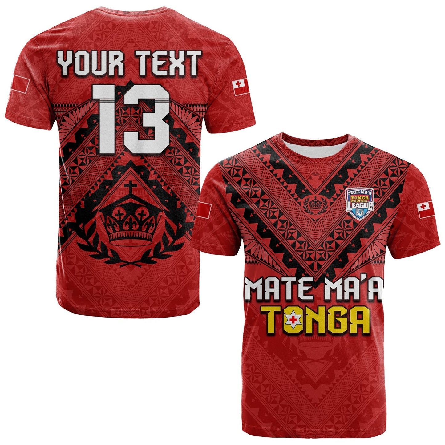 Custom Text And Number Tonga Rugby Mmt T Shirt Ngatu Mate Maa Tonga Simple
