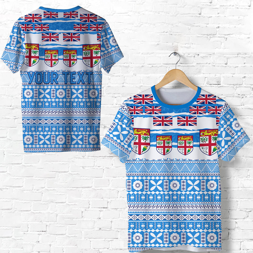 (Custom Personalised) Fiji Polynesian T Shirt Fijian Tropical Flowers