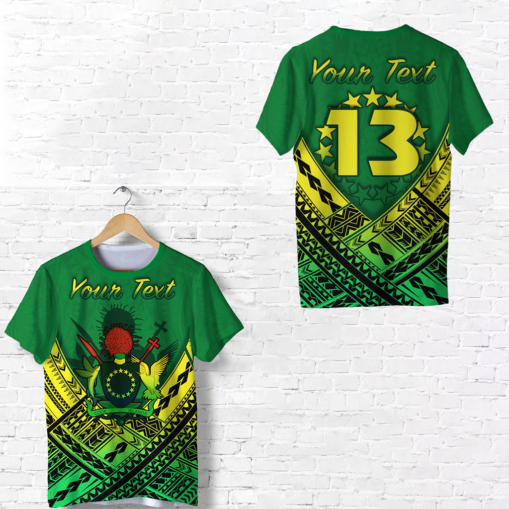 (Custom Personalised) Cook Islands Rugby T Shirt Simple Polynesian Custom Text and Number