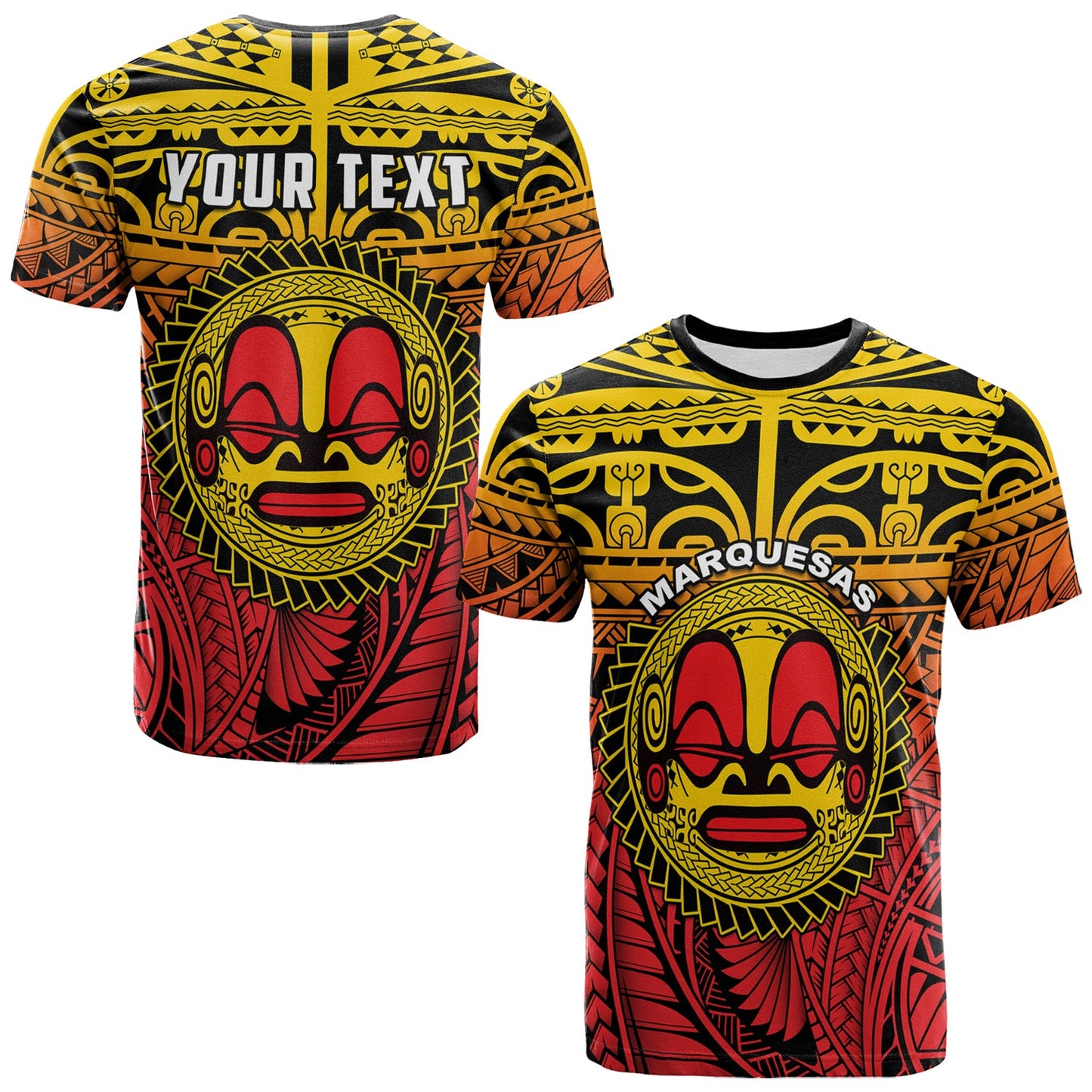 (Custom Personalised) Marquesas Islands T Shirt Mata Tiki Polynesian Pattern