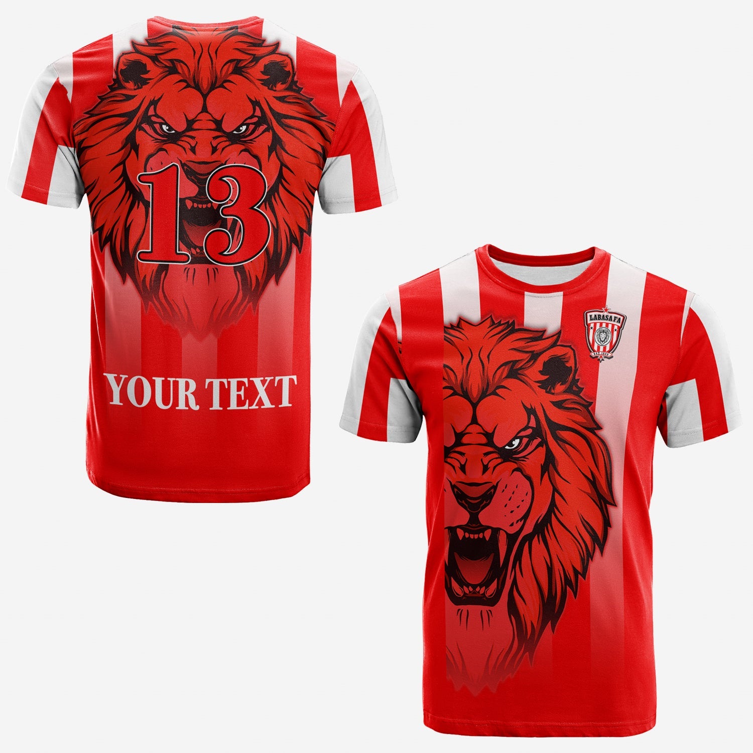 (Custom Personalised) LABASA FA T Shirt Football Fijian Custom Text and Number