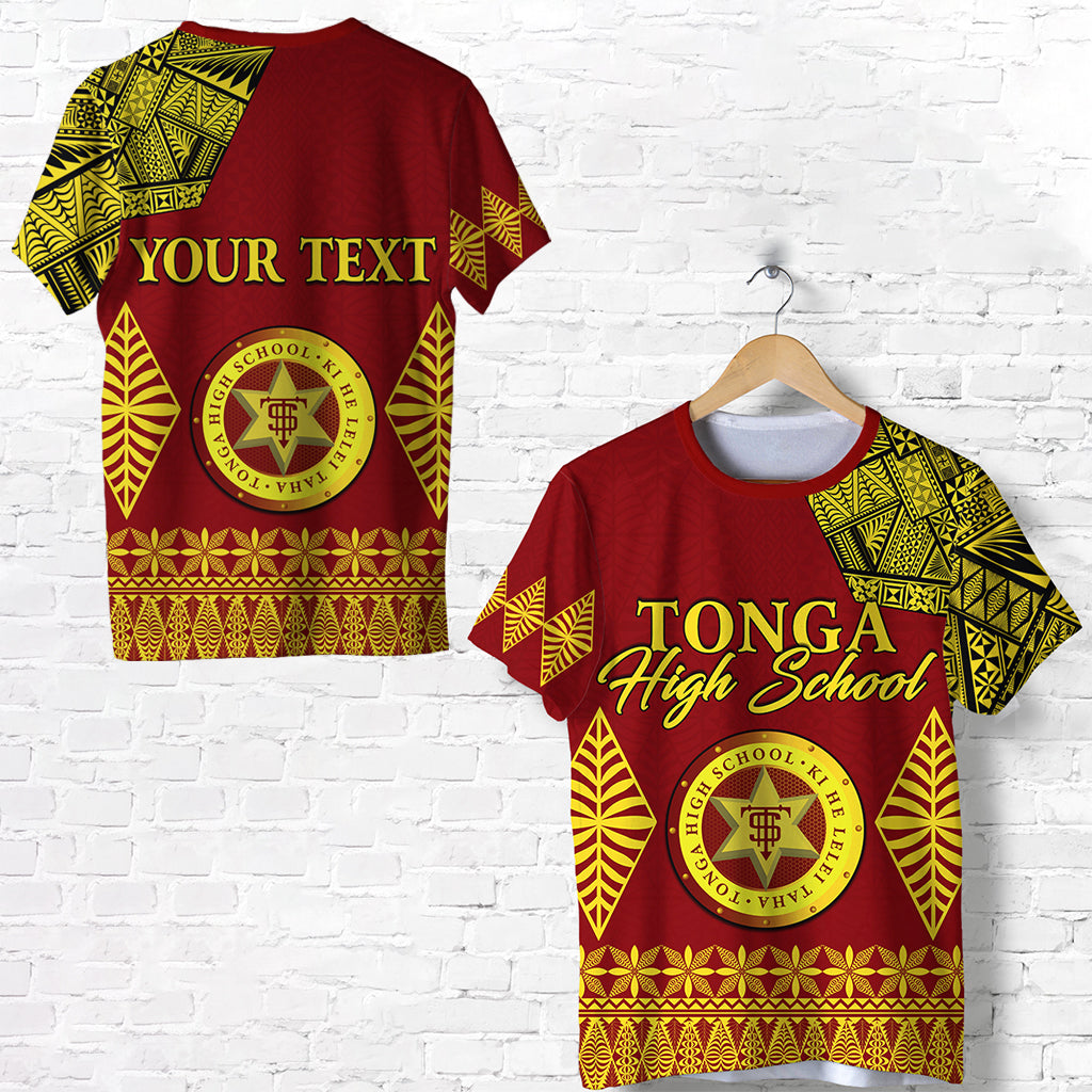 Custom Personalised Tonga High School T Shirt Tongan Ngatu