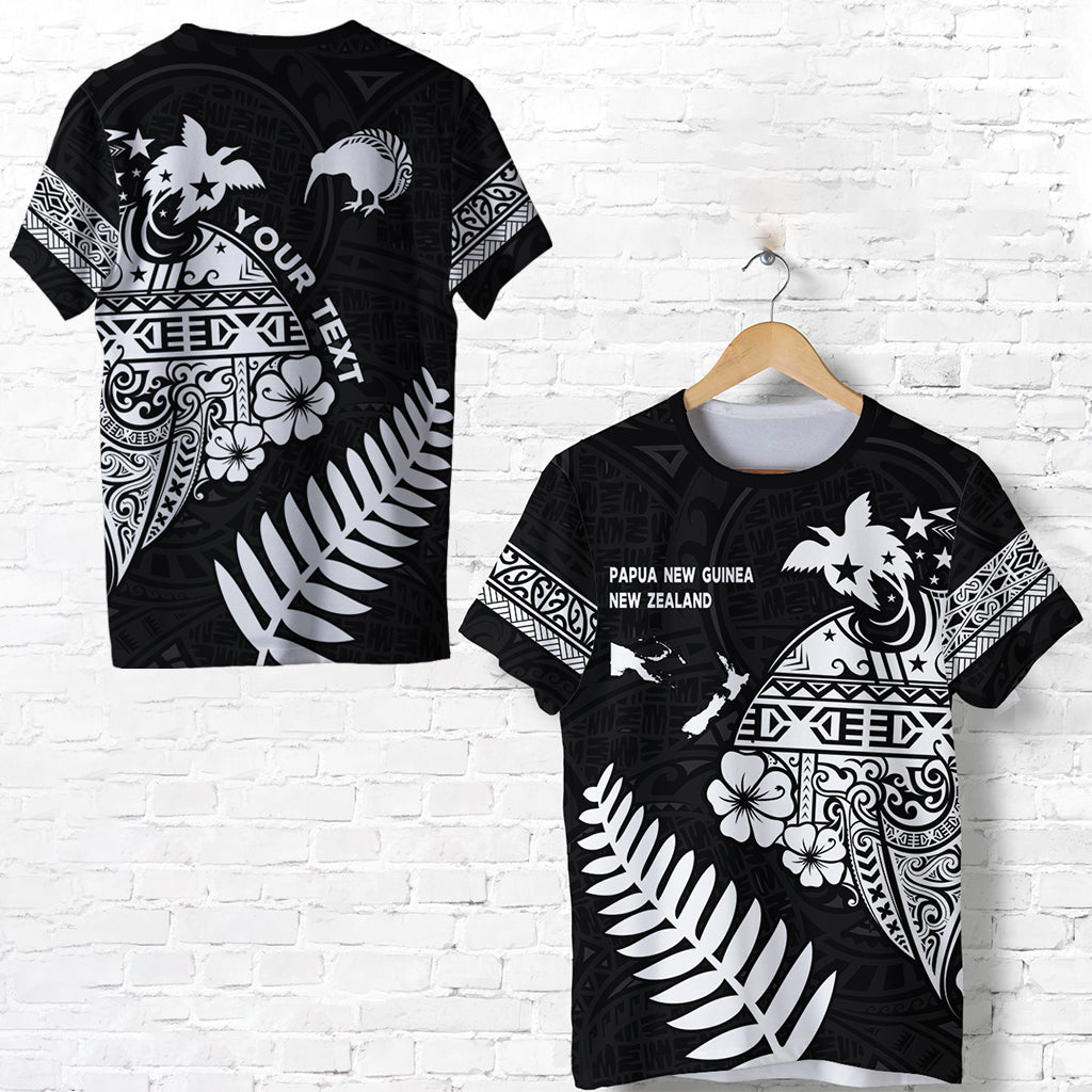Custom Personalised Papua New Guinea And New Zealand T Shirt Maori Polynesian