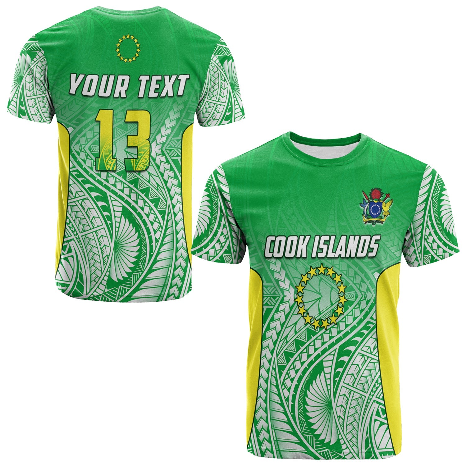 (Custom Text and Number) Cook Islands T Shirt Pattern Be Unique