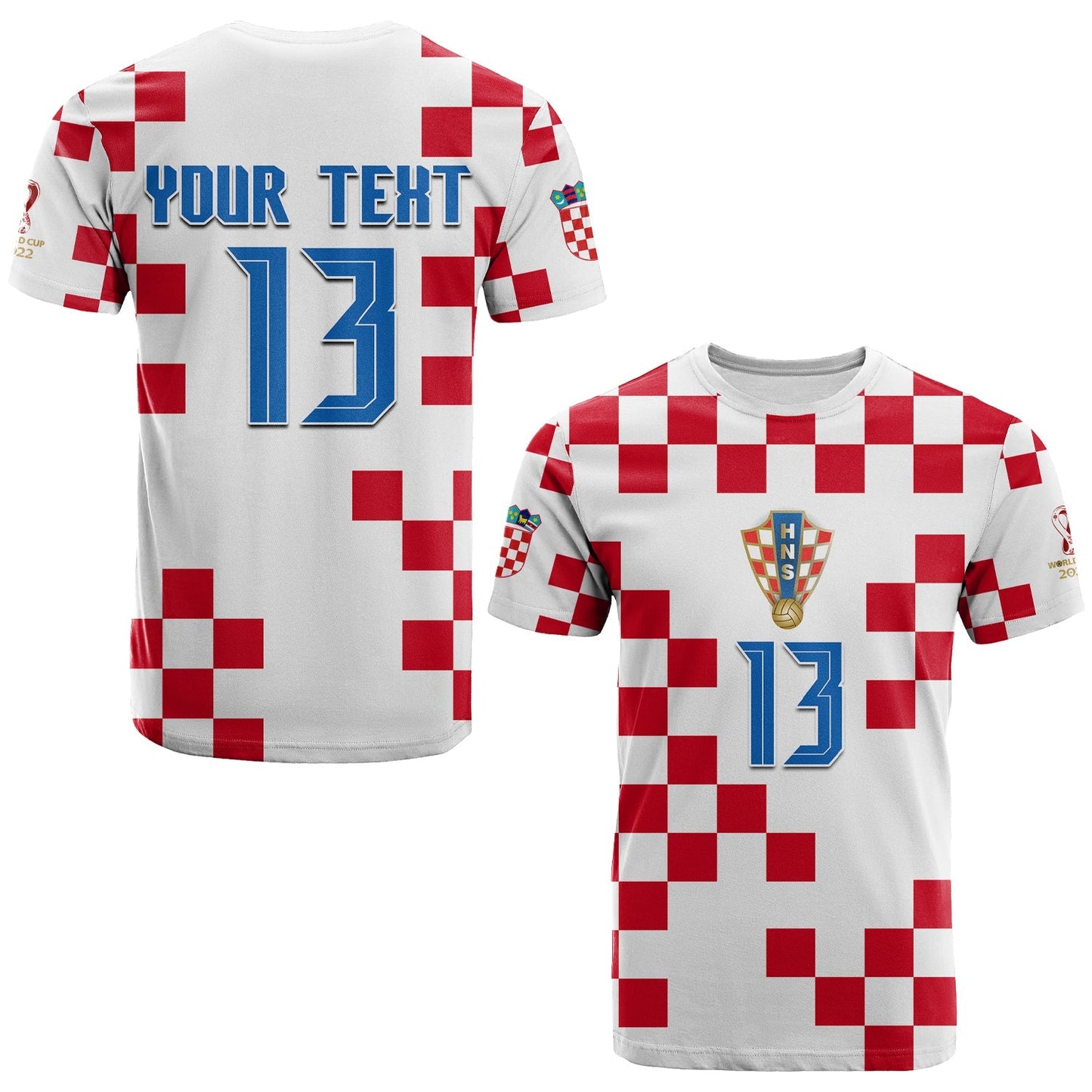 Custom Croatia Football T Shirt World Cup Champions 2022 Hrvatska