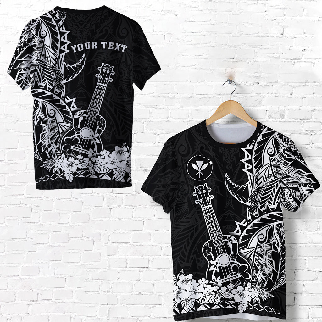 Custom Personalised Hawaii Polynesian T Shirt White Ukulele