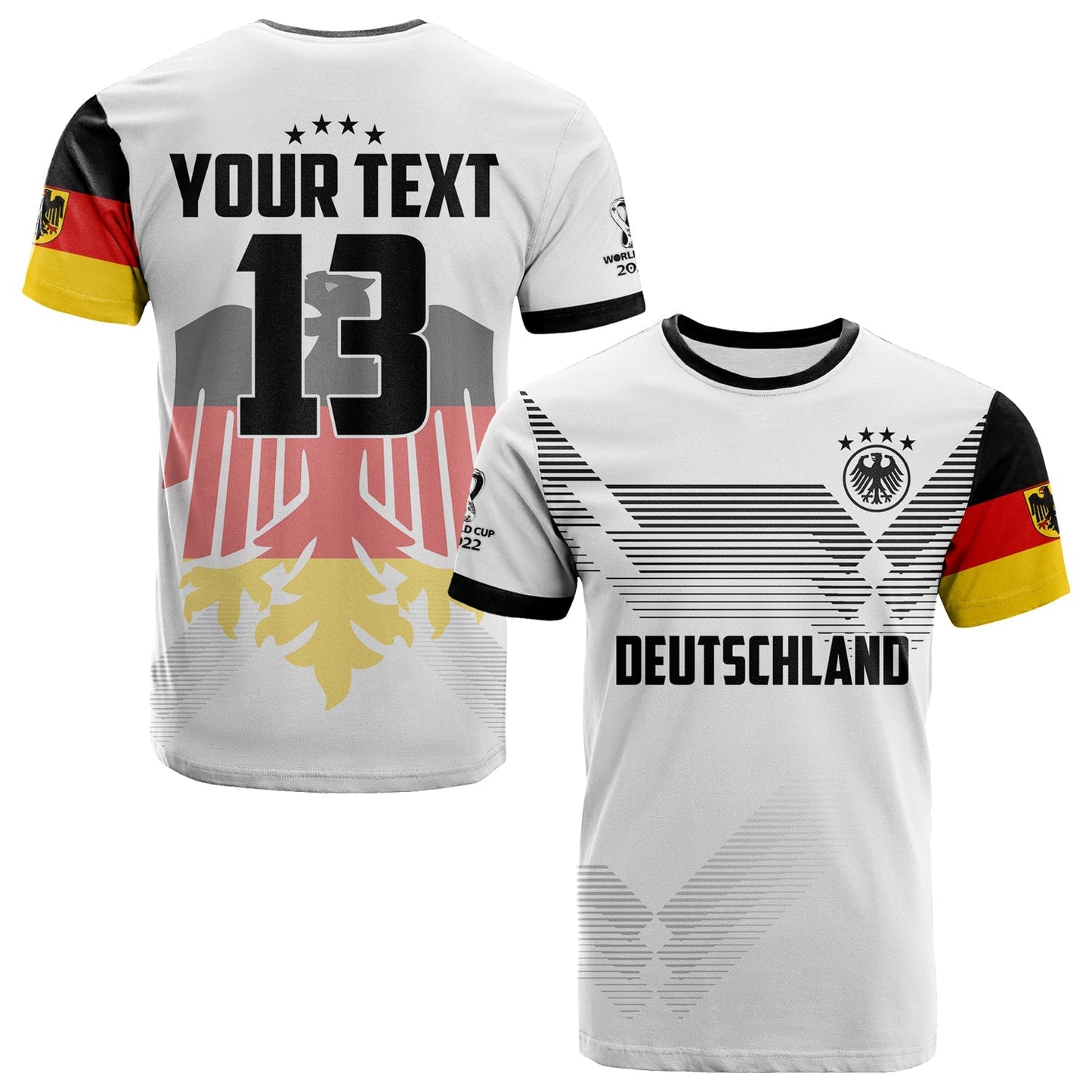 Custom Germany Football T Shirt Come On Nationalelf Soccer Deutschland Champions World Cup