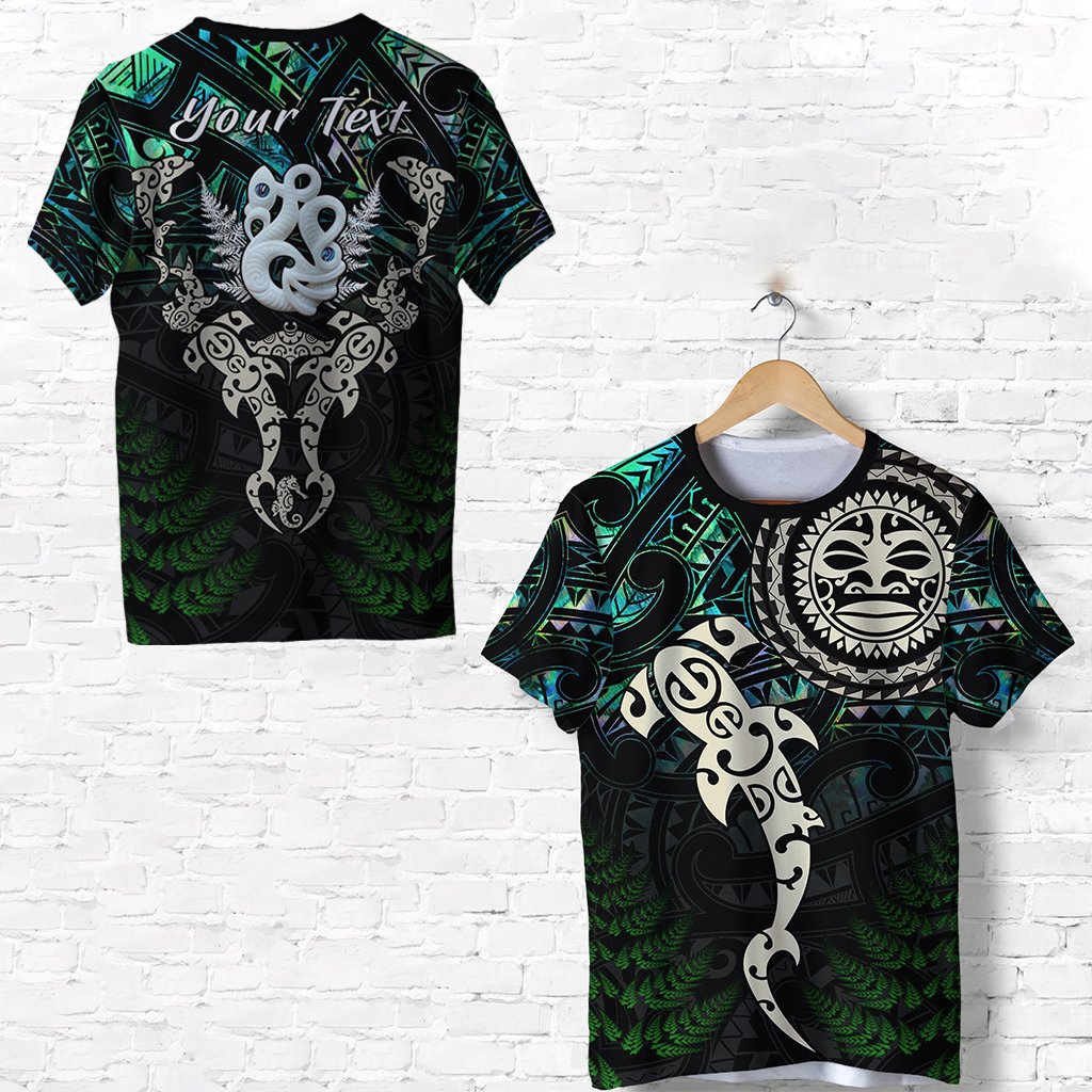 (Custom Personalised) Aotearoa Paua Shell T Shirt Maori Manaia and Fish