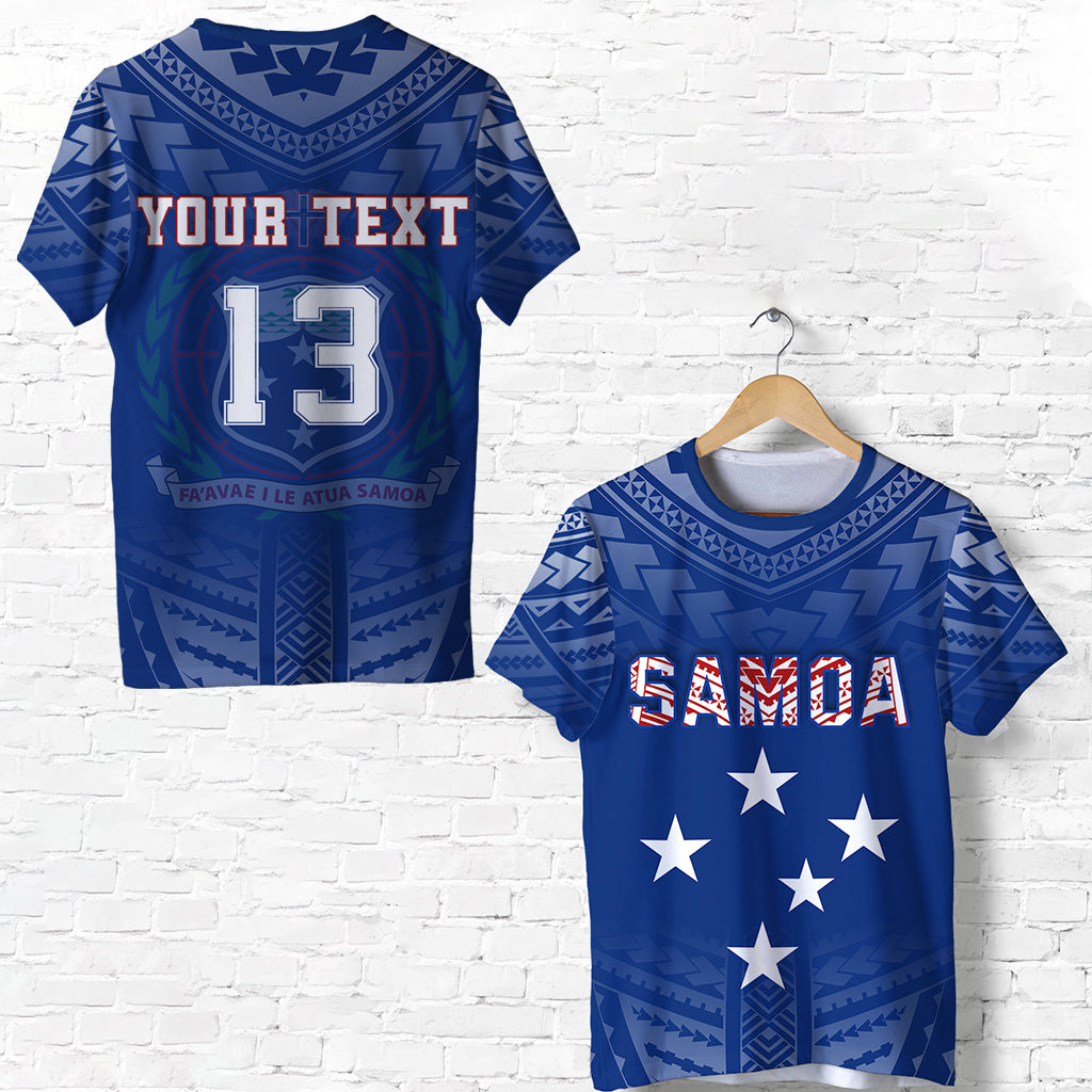 Custom Personalised Samoa T Shirt Simple Polynesian - Custom Text And Number