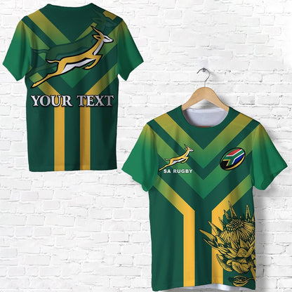 Custom South Africa Rugby 2021 T Shirt Bokke Version Special