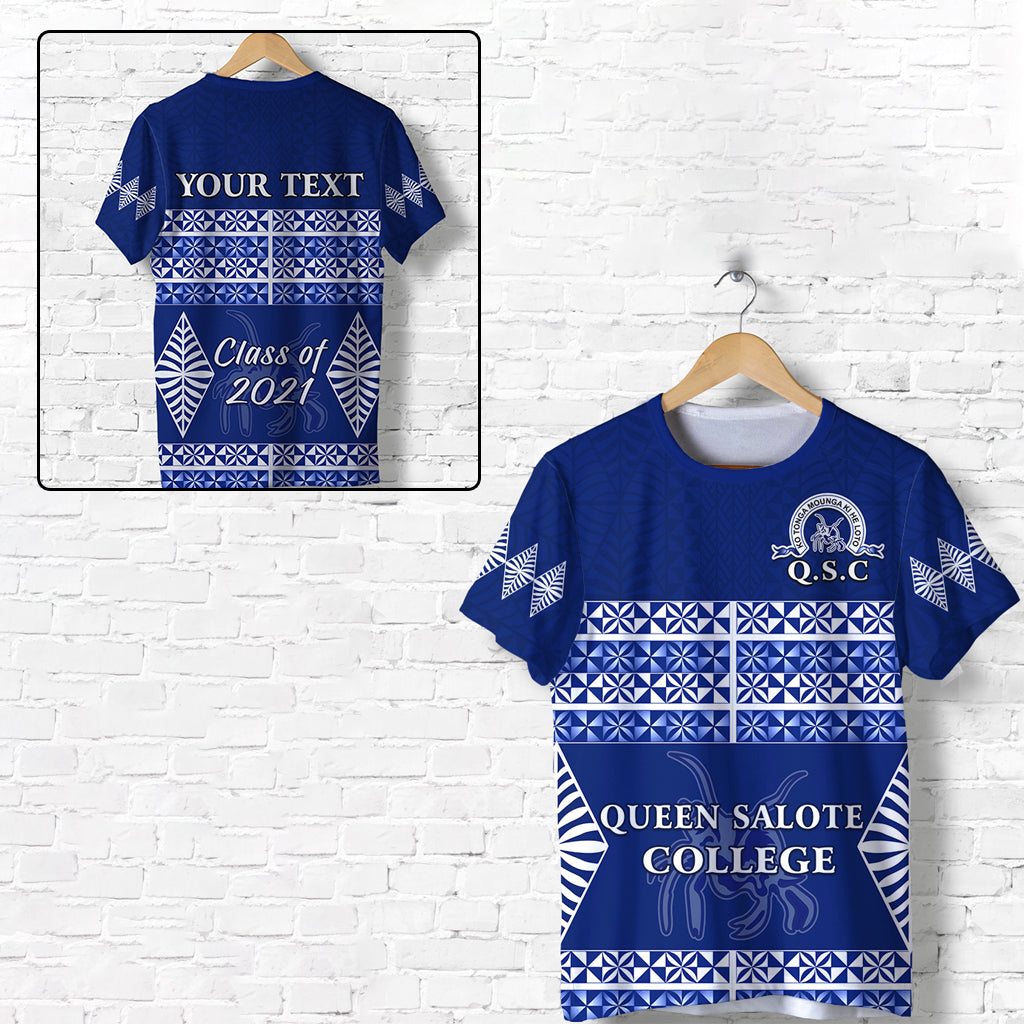 Custom Personalised Queen Salote College T Shirt Tonga Pattern - Class Year And Your Text