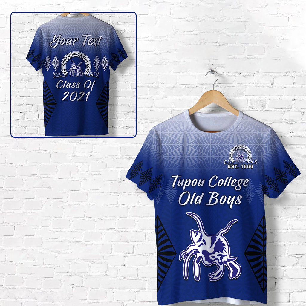 Custom Personalised Tupou College T Shirt Old Boys Tongan Tapa - Class Year And Your Text