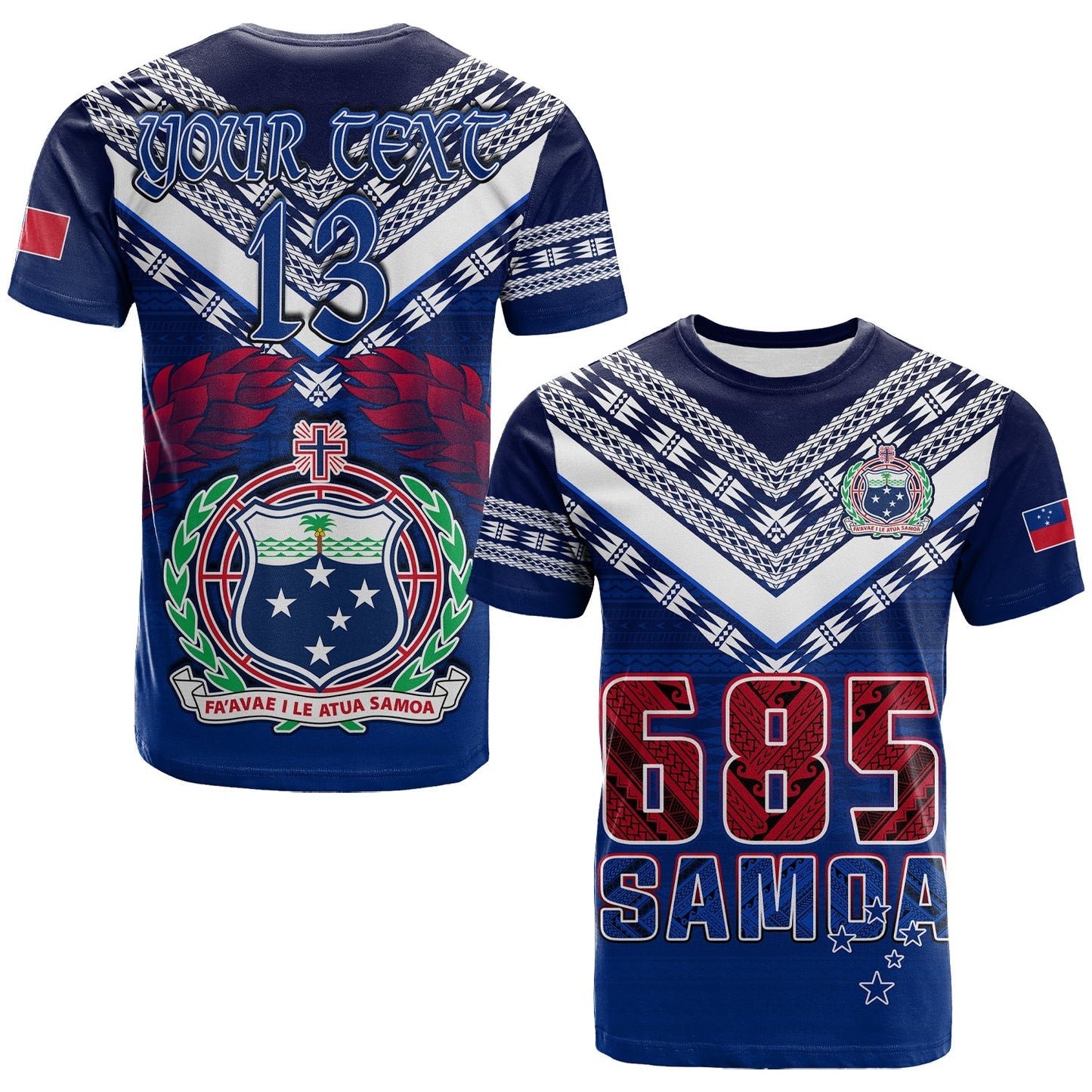 Custom Personalise Text And Number Samoa 685 T Shirt Uso Aso Uma Toa Samoa Rugby History Made