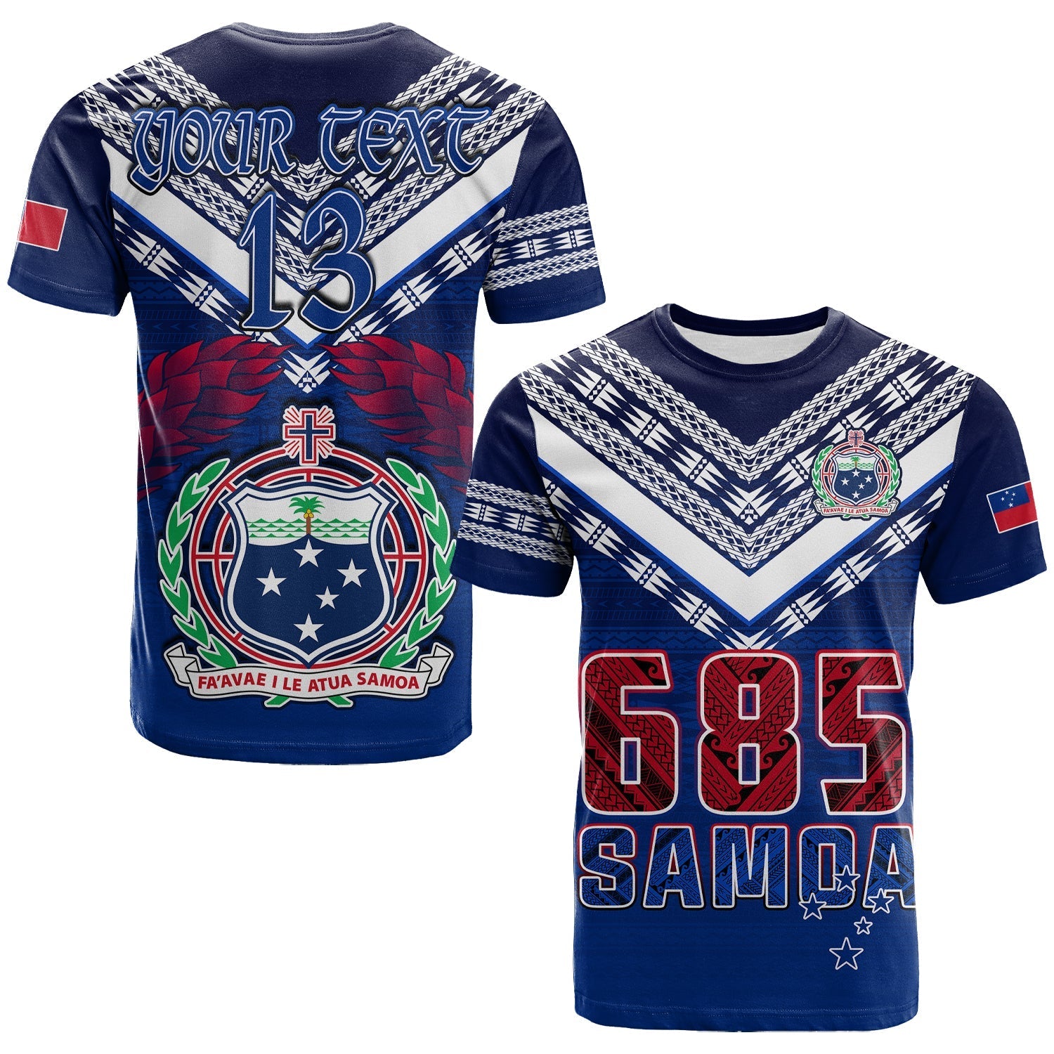 Custom Personalise Text And Number Samoa 685 T Shirt Uso Aso Uma Toa Samoa Rugby History Made