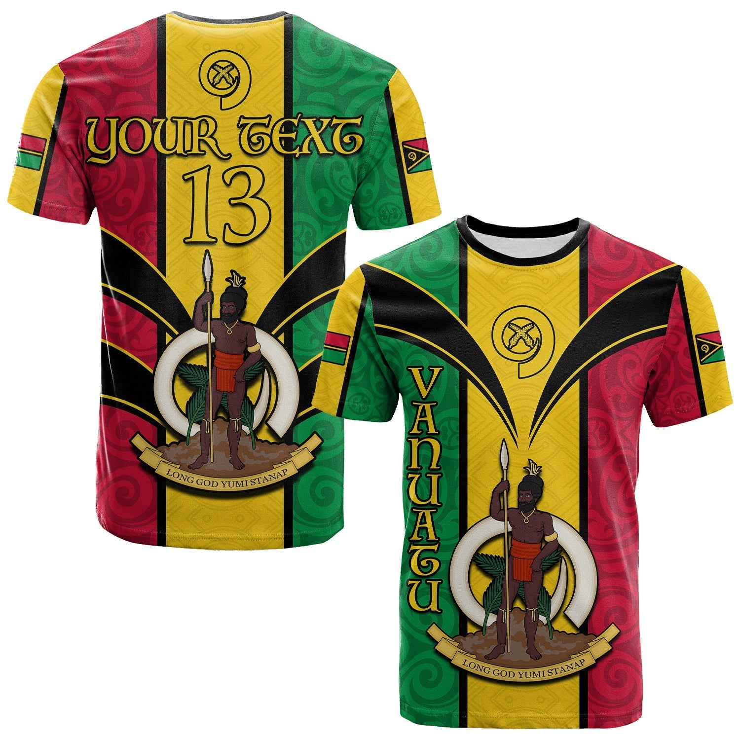 (Custom Text and Number) Vanuatu T Shirt Pig Tusk Polynesian