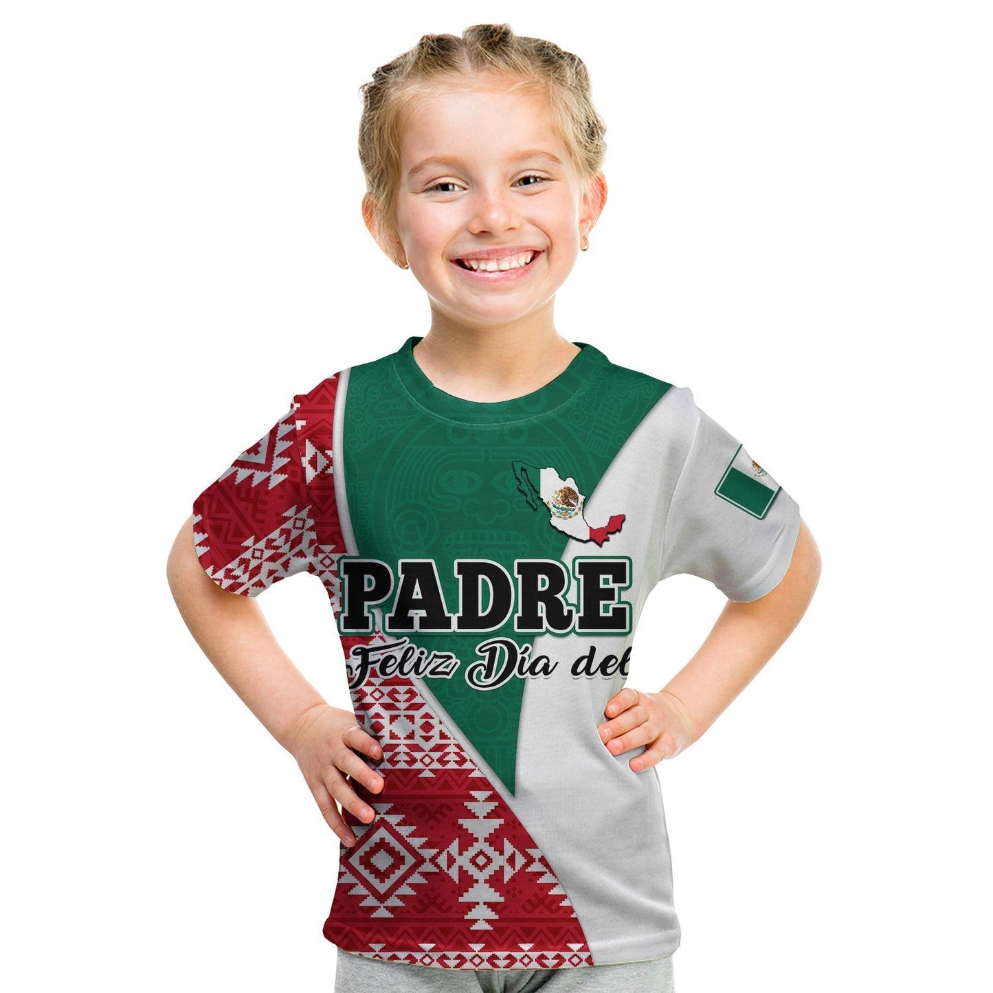 Happy Mexico Fathers Day T Shirt Mexican Aztec Pattern