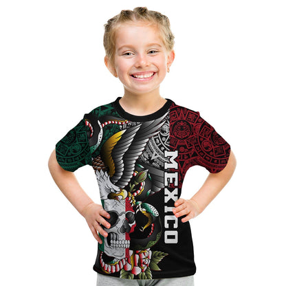 Mexico T Shirt Mexican Skull Eagle With Angry Snake