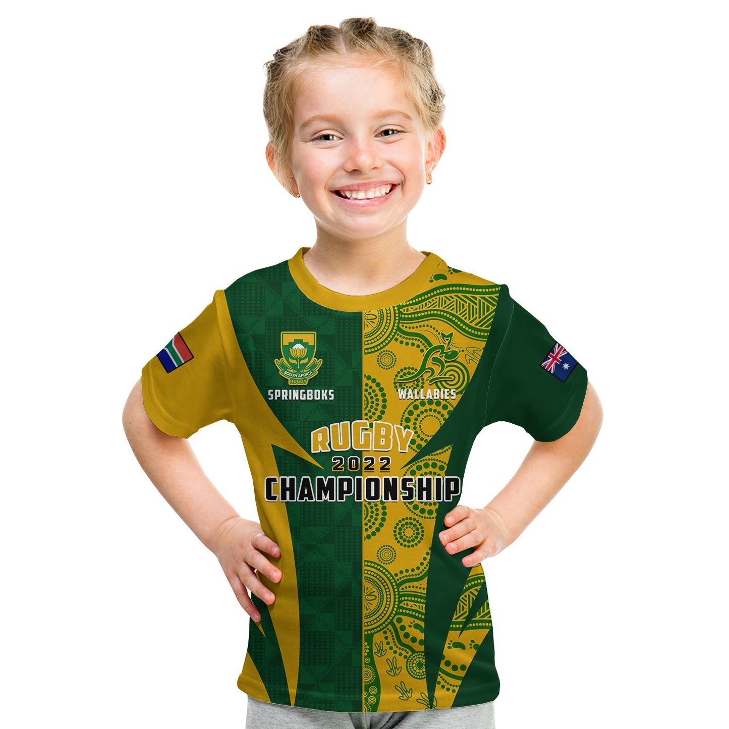 Australia Rugby and South Africa Rugby T Shirt Wallabies Mix Springboks Sporty