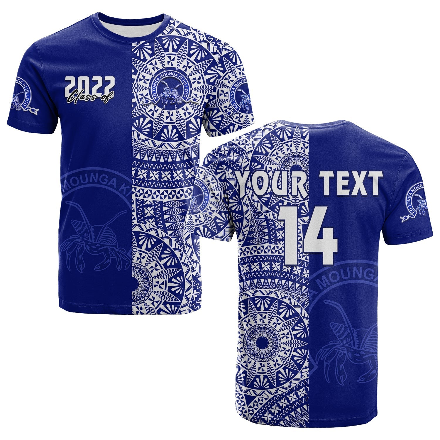 Custom Text And Number Queen Salote Tonga College T Shirt Class Of Year Tongan Ngatu Pattern