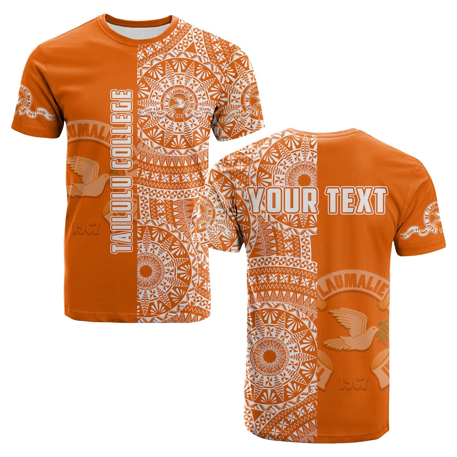 Custom Personalised Tailulu Tonga College T Shirt Tongan Ngatu Pattern
