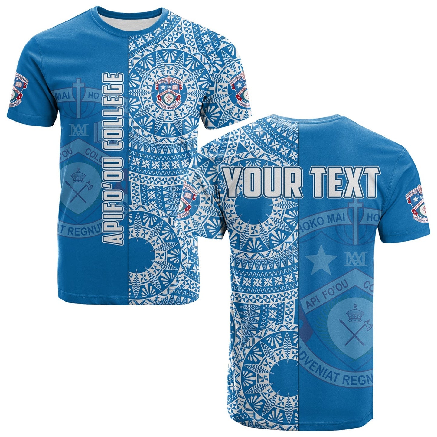 Custom Personalised Apifoou Tonga College T Shirt Tongan Ngatu Pattern