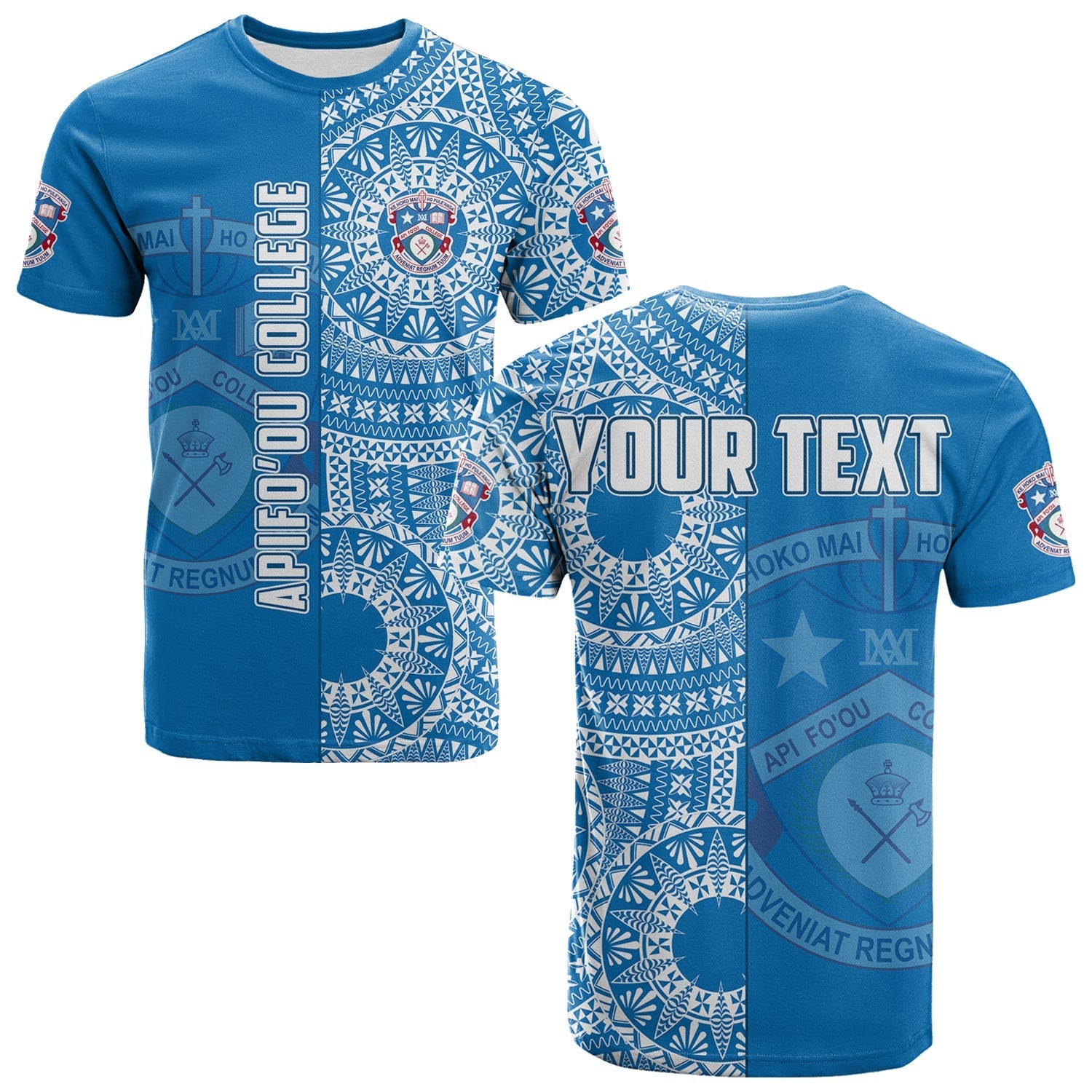 Custom Personalised Apifoou Tonga College T Shirt Tongan Ngatu Pattern