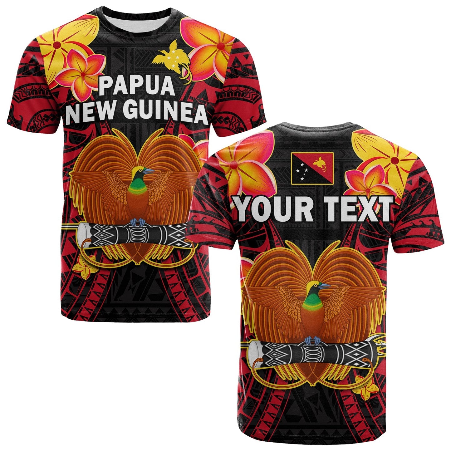 Custom Personalised Papua New Guinea T Shirt Png Bird Of Paradise Polynesian Pattern