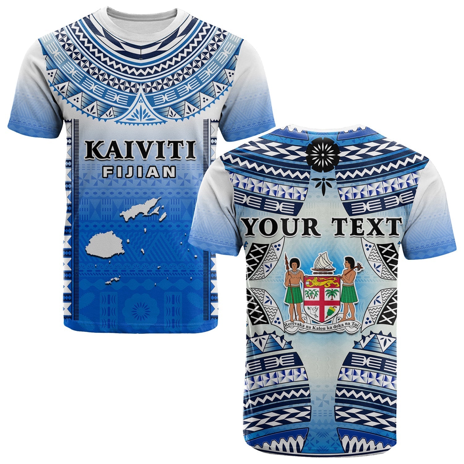 Custom Text And Number Fiji T Shirt Kaiviti Fijian Special Tapa Pattern