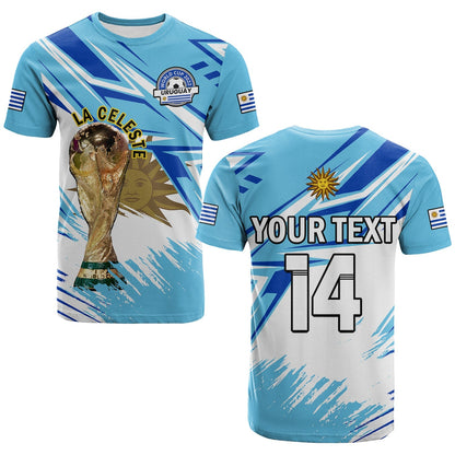 Custom Uruguay Football T Shirt La Celeste WC 2022 Sporty Style