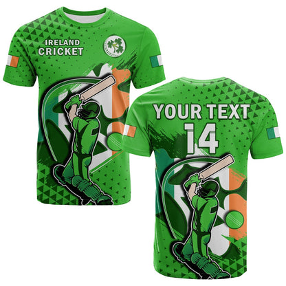 Custom Ireland Cricket T Shirt Irish Flag Shamrock Sporty Style