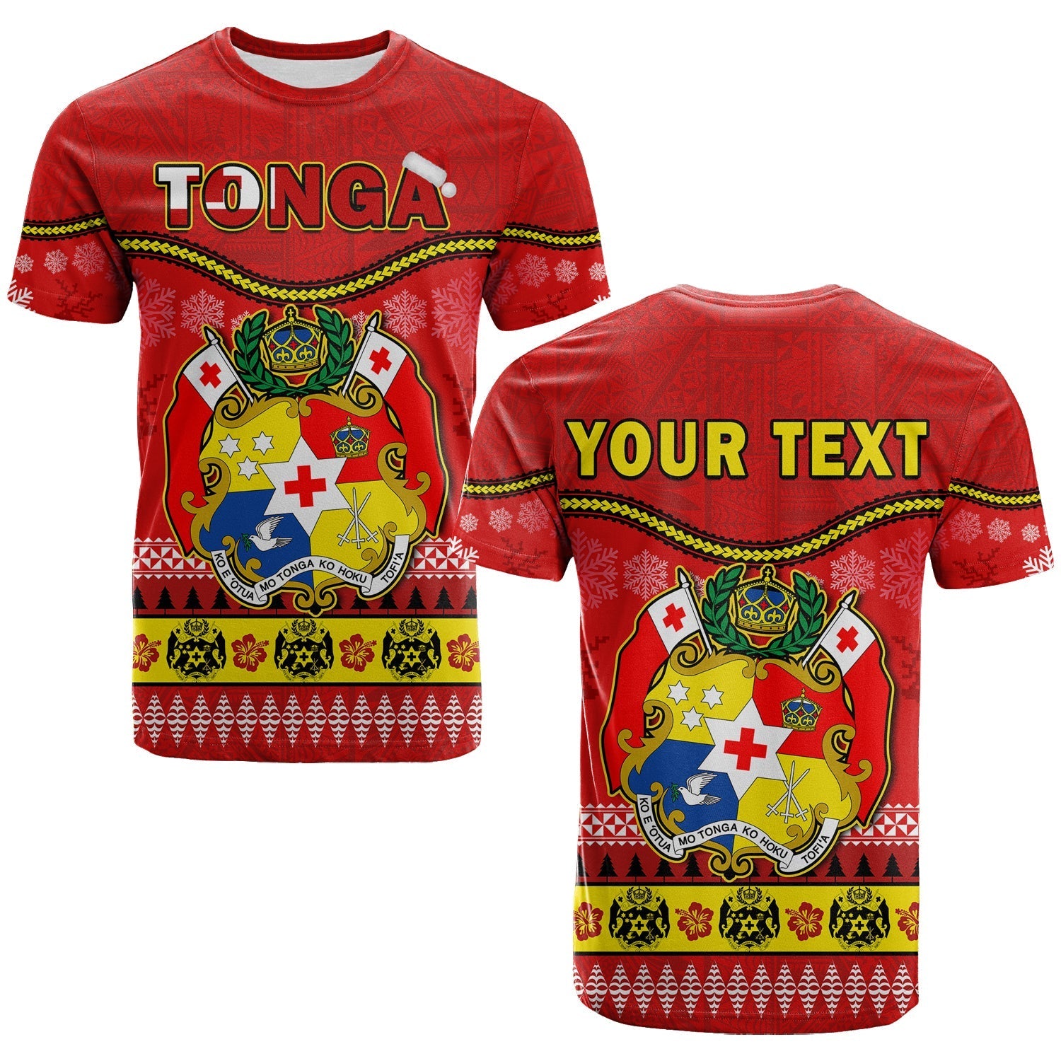 Custom Personalised Tonga Christmas T Shirt Tongan Ngatu Kilisimasi Fiefia