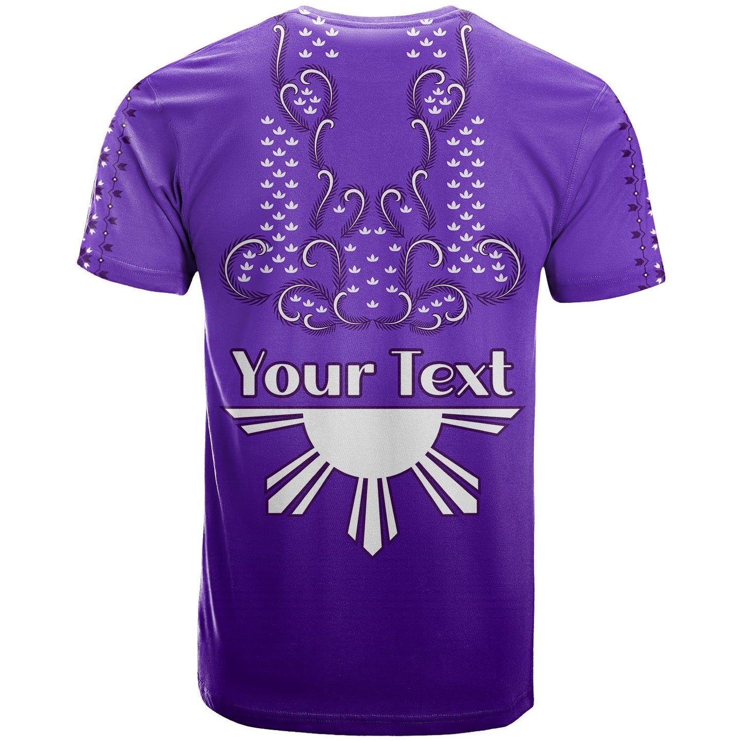 Custom Personalised Philippines T Shirt Sun Filipino Purple Barong