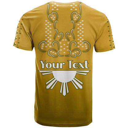 Custom Personalised Philippines T Shirt Sun Filipino Gold Barong