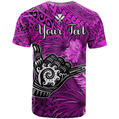 (Custom Personalised) The Shaka Hawaii T Shirt Tropical Flowers Purple Version