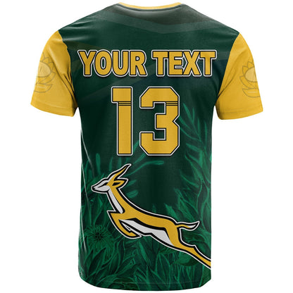 Custom South Africa Rugby T Shirt Springboks King Protea Go Bokke