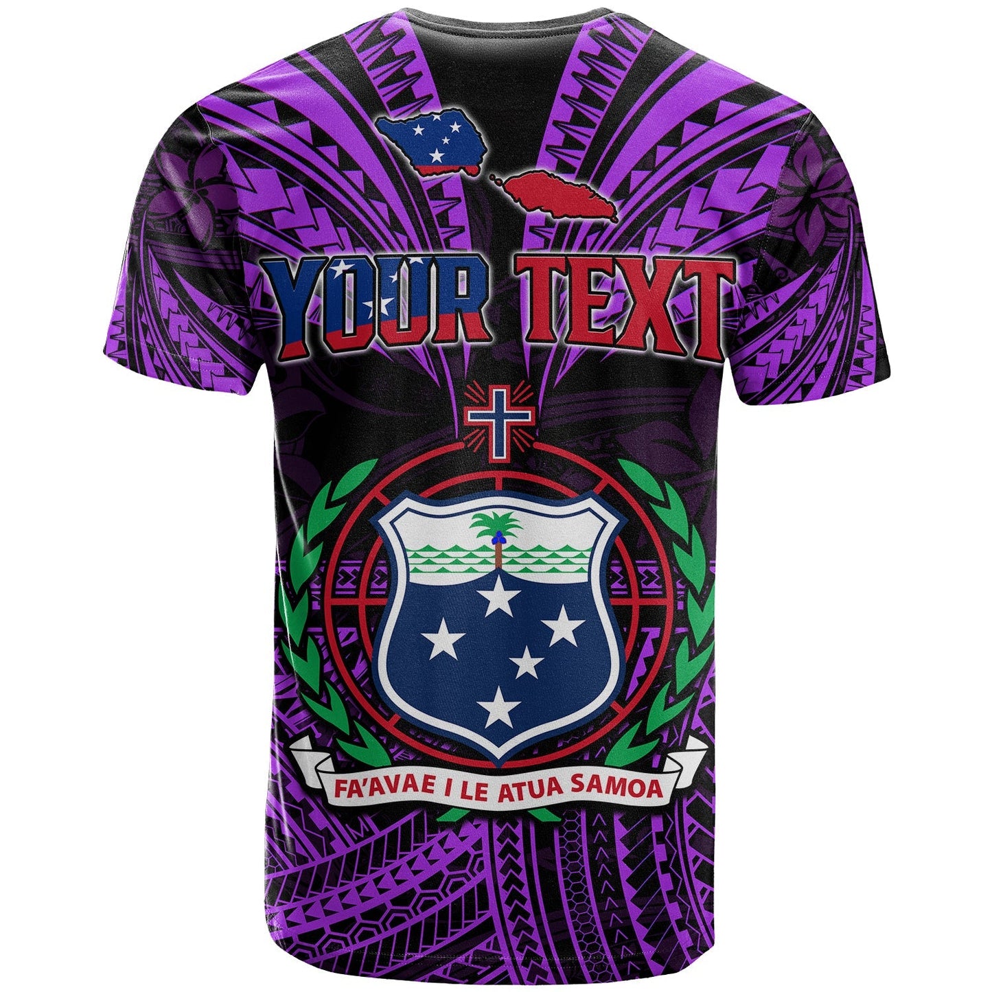 Custom Personalised Samoa Tatau T Shirt Purple Polynesian Proud Samoan