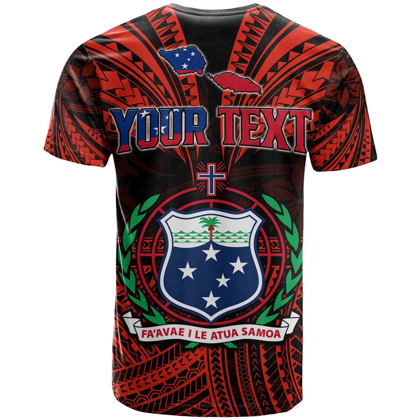 Custom Personalised Samoa Tatau T Shirt Red Polynesian Proud Samoan