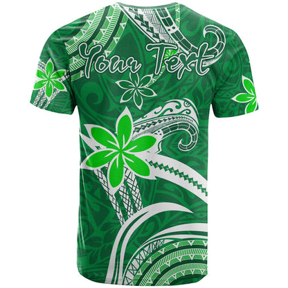 (Custom Personalised) Hawaii Flowers Wave T Shirt Kanaka Maoli Green Polynesian