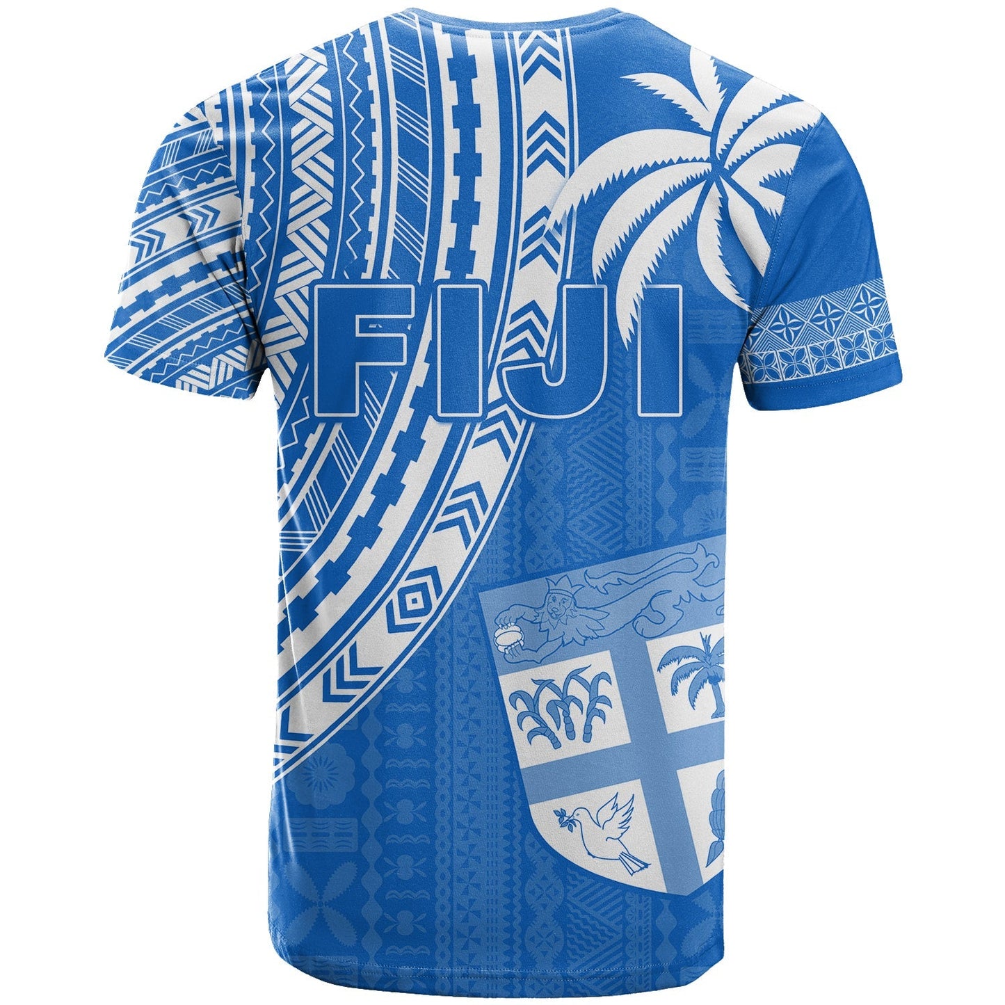 Fiji Rugby Sevens T Shirt Fijian 7s Tapa Polynesian Blue Ver.01