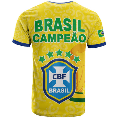 Brazil Football T Shirt World Cup Champions Soccer 2022 Selecao Brasil Campeao