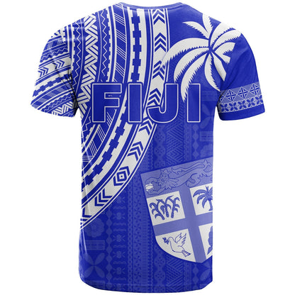 Fiji Rugby Sevens T Shirt Fijian 7s Tapa Polynesian Blue Ver.02