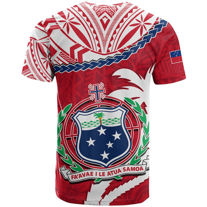 Samoa T Shirt Samoan Coat Of Arms With Coconut Red Style