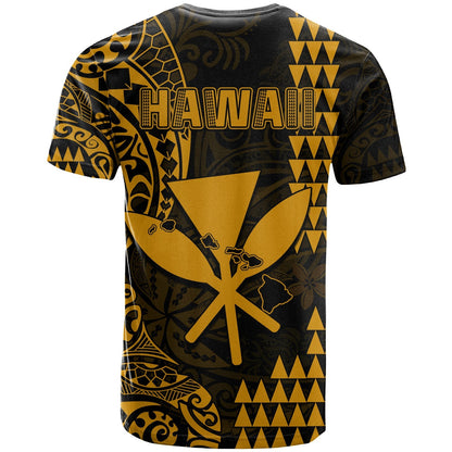 Hawaii Day Kakau T Shirt Proud To Be Hawaiian Gold King Kamehameha And Kanaka Maoli