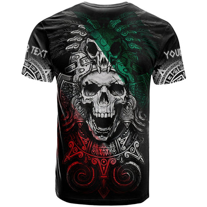 Custom Mexico T Shirt Skull Eagle Aztec