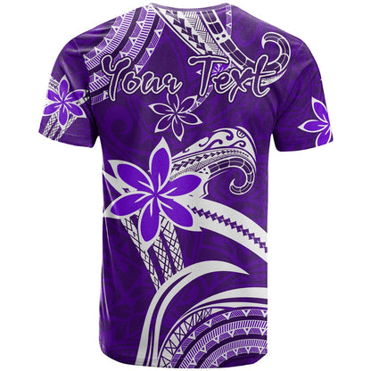 Custom Personalised Hawaii Flowers Wave T Shirt Kanaka Maoli Purple Polynesian
